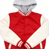 Unisex Letterman Jacket with Hood - Red+White